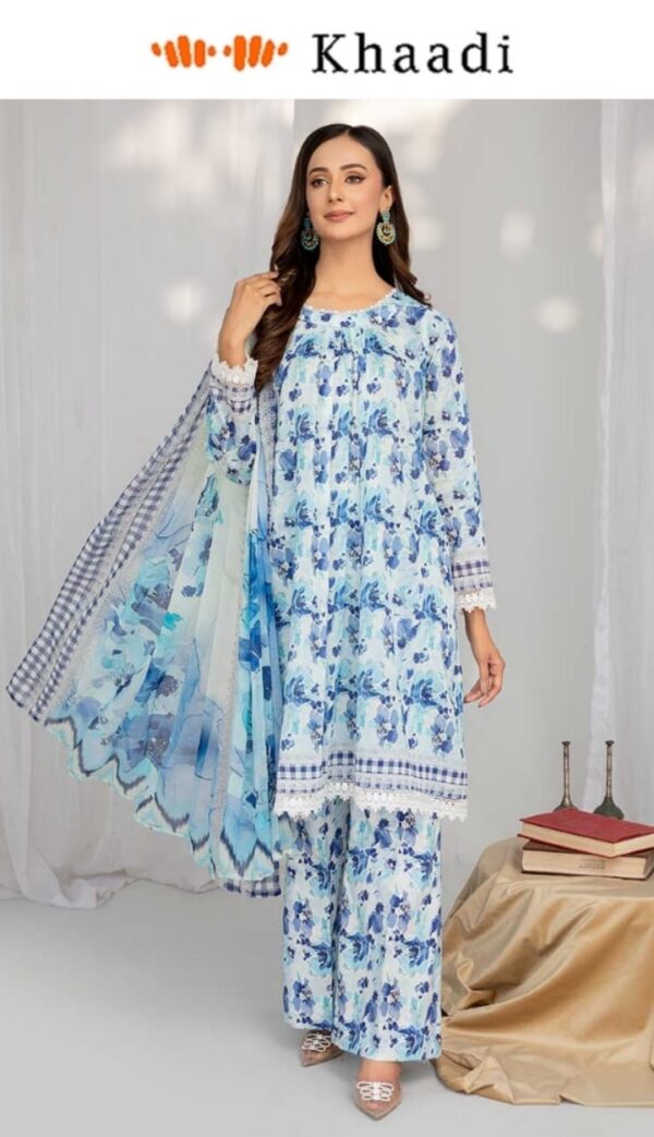 ✨ Khaadi brand ✨ 3 Piece Digital Printed Lawn Unstitched Suit new Collection 2025 for womens - Image 3