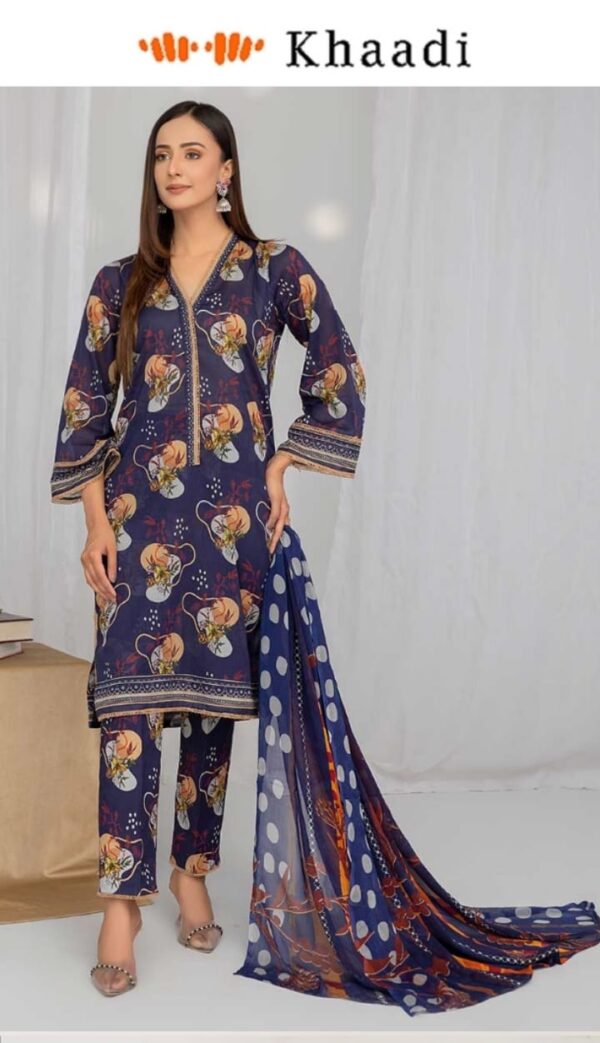 ✨ Khaadi brand ✨ 3 Piece Digital Printed Lawn Unstitched Suit new Collection 2025 for womens - Image 3