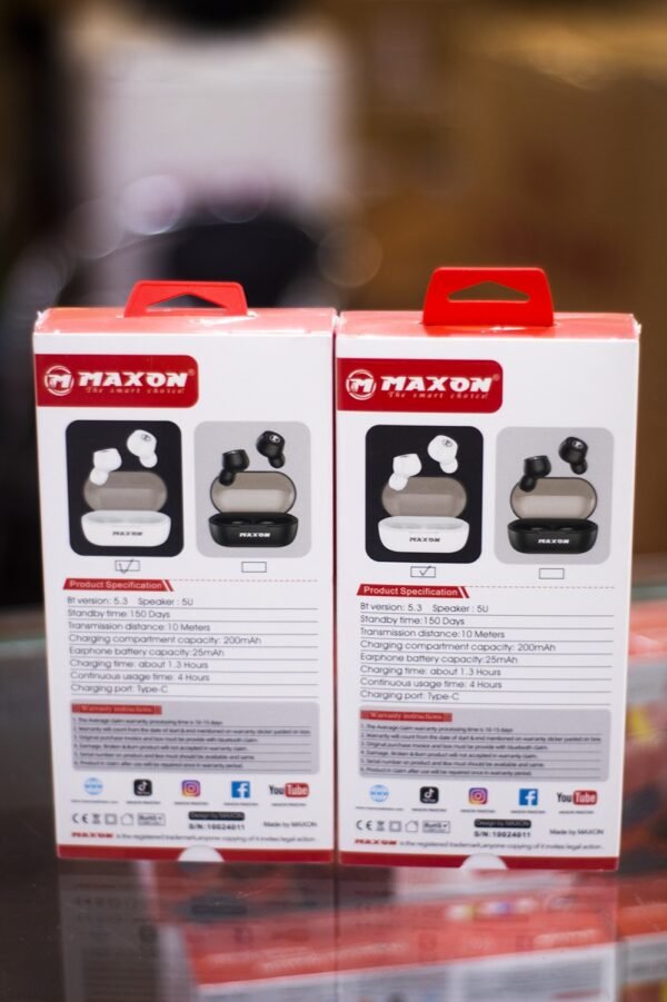 Maxon B-12 Mono Earbuds Environmental Noise Cancellation (ENC) Touch Sensor (random color) - Image 6