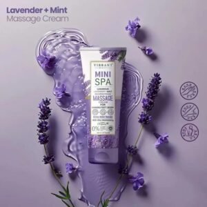 Vibrant Beauty Mini Spa Luxurious Lavender+Mint Skin Brightening Massage Cream With Ultra Moisturising (200ml)