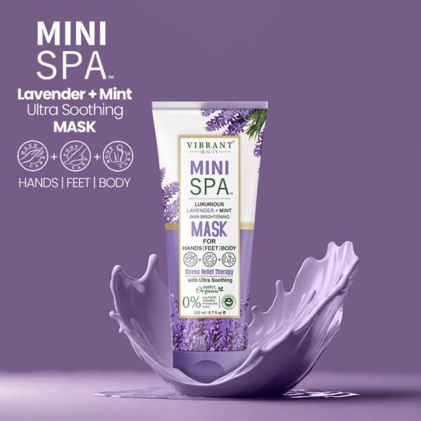 Vibrant Beauty Mini Spa Mask Lavender + Mint Ultra Soothing Mask for Hands | Feet & Body (200ml)