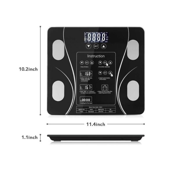Digital Bathroom Body Weight Scales with Body Tape Measure, Smart Bluetooth USB Charging Scale for BMI and Weight Loss (random color) - Image 7