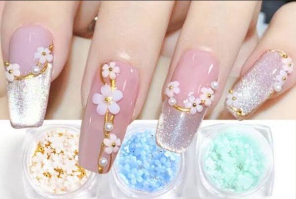 10 PCs Fake Nails False Nails Wearable Nails Stylish Pattern Artificial Nails | Fake Nails For Girls | Artificial Nails For Women with Sticking Dots ( Random Design ) - Image 9