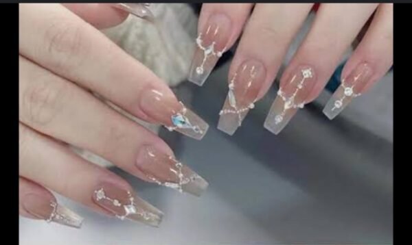 10 PCs Fake Nails False Nails Wearable Nails Stylish Pattern Artificial Nails | Fake Nails For Girls | Artificial Nails For Women with Sticking Dots ( Random Design ) - Image 11