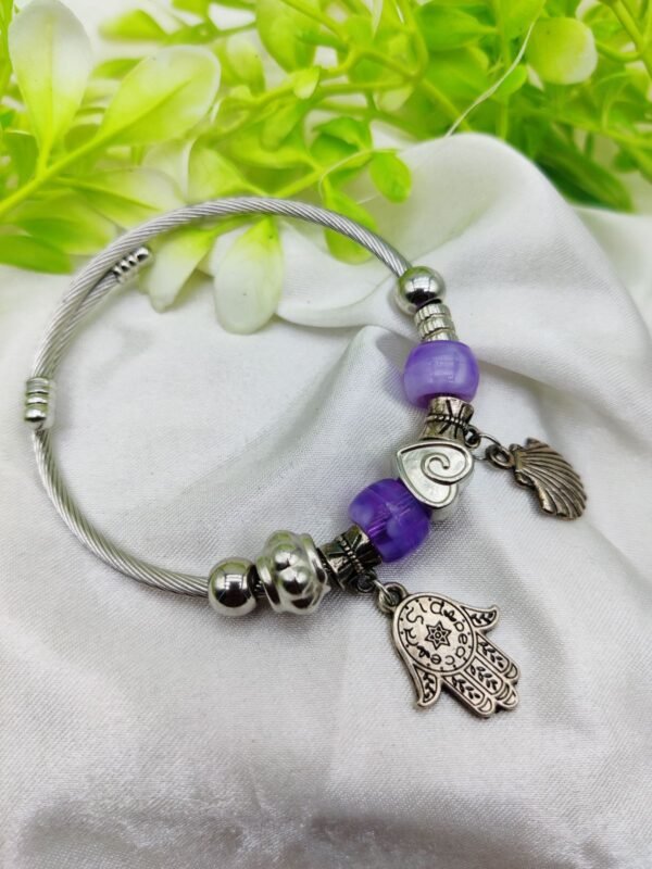 1 Piece Imported Hamsa Hand Pandora Charm Bracelet - A Symbol of Elegance and Protection - Image 2
