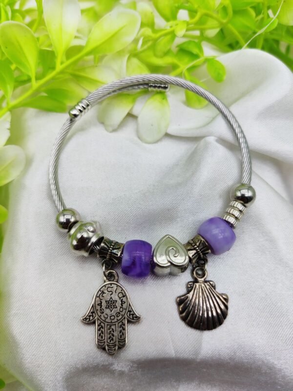1 Piece Imported Hamsa Hand Pandora Charm Bracelet - A Symbol of Elegance and Protection - Image 3