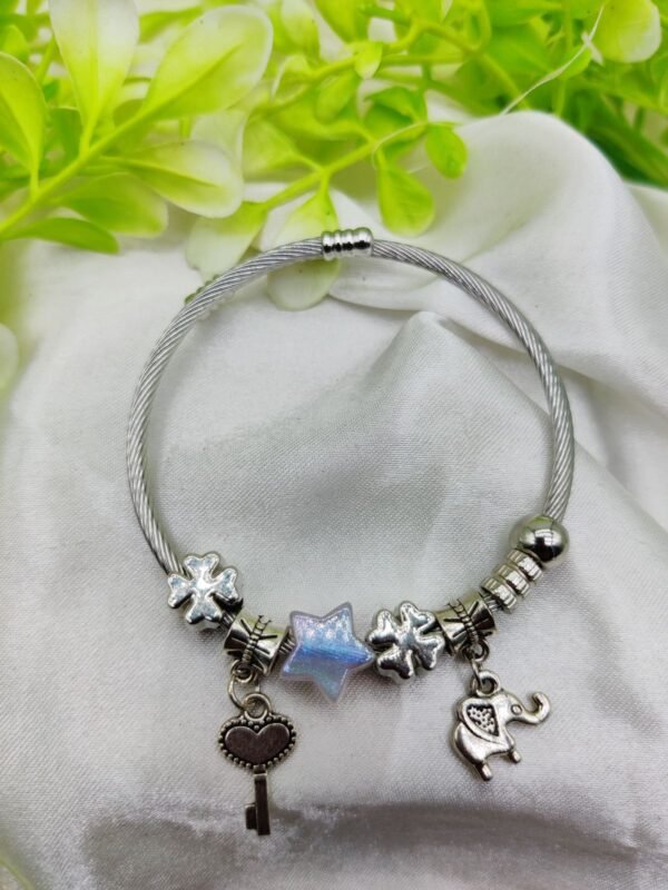 1 Piece Imported Elegant Pandora-Style Charm Bracelet - Starry Opalescent Design | Best Quality Artificial Bracelet For Girls & Women - Image 2