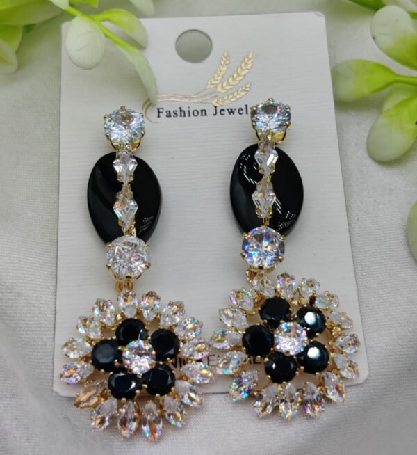 Imported Radiant Luxe Crystal Bloom Earrings – Elegance Redefined – Nickel-Free| Girls Earrings | Women Earrings | Jewellery - Image 3
