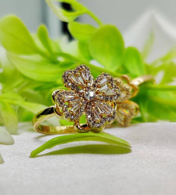 1 Piece Imported Dazzling Movable Floral Blossom Adjustable Rings - 2 Color  Variants 🌟 | Luxurious Design Ring | Adjustable Ring | Ring For Girls & Women ✨