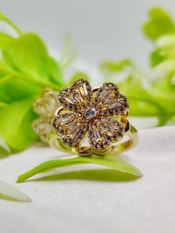 1 Piece Imported Dazzling Movable Floral Blossom Adjustable Rings - 2 Color  Variants 🌟 | Luxurious Design Ring | Adjustable Ring | Ring For Girls & Women ✨ - Image 10