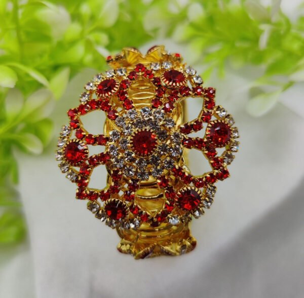 Imported Golden Lace Crystal Bracelet | Royal Ruby Elegance Bracelet | Royal Sapphire Glam Bracelet - Adjustable Bracelet – Best Quality Artificial Bracelet For Girls & Women