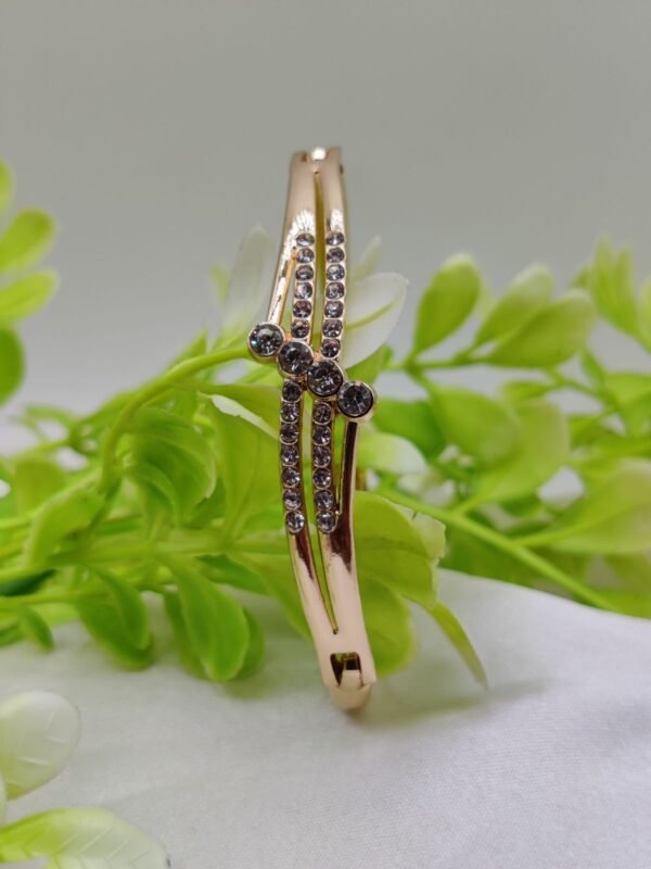 1 Piece Imported Elegant Adjustable Bracelet with Different Design | Twisted, Heart, Chevron, Dazzling Crossed, Intricately Crafted Design | Adjustable Bracelet – Best Quality Artificial Bracelet For Girls & Women ( Golden ) - Image 8