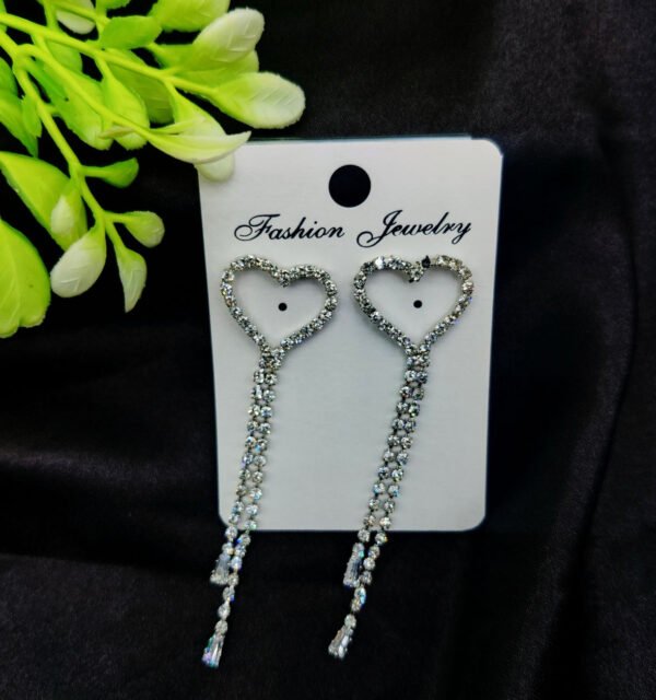 Imported Heart Drop Long Earrings – Tarnish-Free Sparkle for Every Occasion | Girls Earrings | Women Earrings | Jewellery 