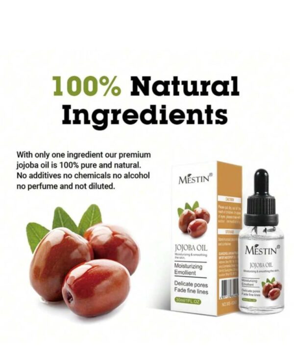 MESTIN Jojoba Oil 30ml - Moisturizing, Smoothing, Pore Refining & Wrinkle Reduction  - Image 4