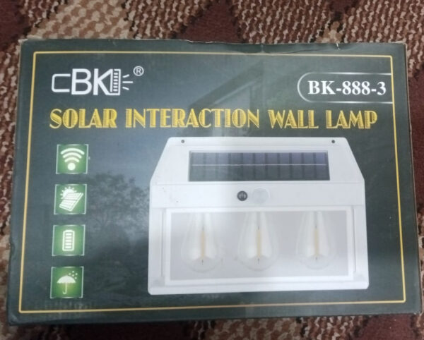 BK-888-3 Solar Interaction Wall Lamp with Warm Light | Outdoor Waterproof Wall Mounted Lights for Garden - Image 2