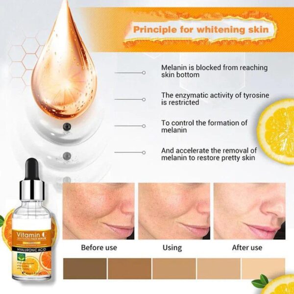 Disaar Vitamin C Hyaluronic Acid Whitening Anti Aging Face | 30ml | Vitamin-C Serum with Anti-Aging & Skin Brightening - Image 2