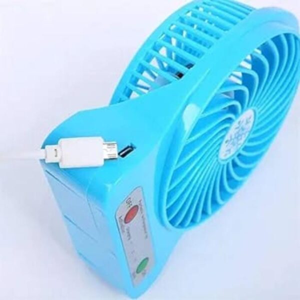 Portable Mini USB Fan Rechargeable Battery | 3-Level Speed Adjustable Electric Cooling Desktop Fan (Random Colors) - Image 5