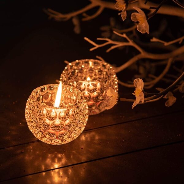 Amber Shine Crystal TeaLight Candle Holder for home and office decor Cell operated - Image 5