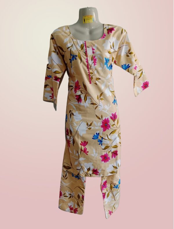 Women's Floral Printed Two-Piece Stitched Suit – Kurta and Pajama Set | Comfortable & Stylish Casual Wear - Image 4