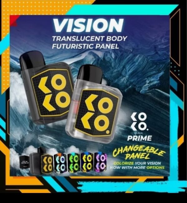 UWELL CALIBURN KOKO PRIME VISION POD SYSTEM KIT – 18W (690mAh) | Vape For Smokers | Pod For Smoking ( Random Color )(Without Display) - Image 4