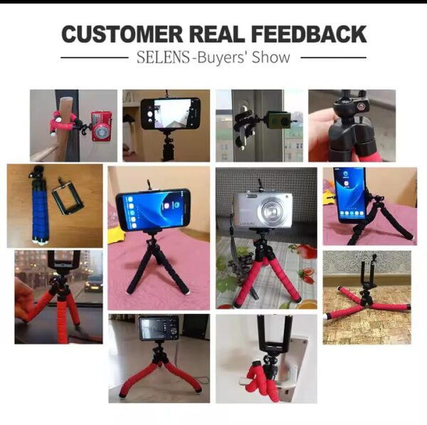 Adjustable Octopus mobile tripod plus holder Mobile Tripod Stand Flexible Tripod Stand With Mobile Holder (random color) - Image 3