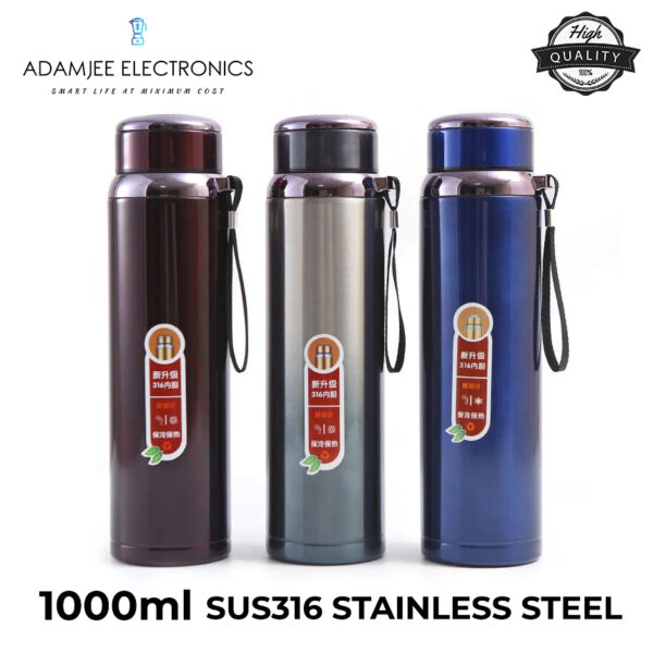 Sports Water Bottles Keep Cold & Hot,Stainless Steel Thermos Flask,  Stainless Steel Thermos, Easy to Carry, Thermos with Strap Large Capacity 750ML,( Random Color ) - Image 4