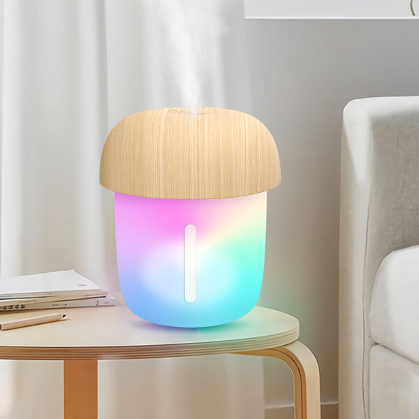 Mushroom Shape Humidifier Portable Mini Humidifier USB Aroma Diffuser Cool Mist 300ml (With box) - Image 4