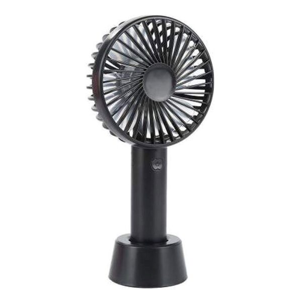 Portable USB Rechargeable Handheld 3 Speed Strong Wind Electric Small Mini Cooling Fan (Black) - Image 4