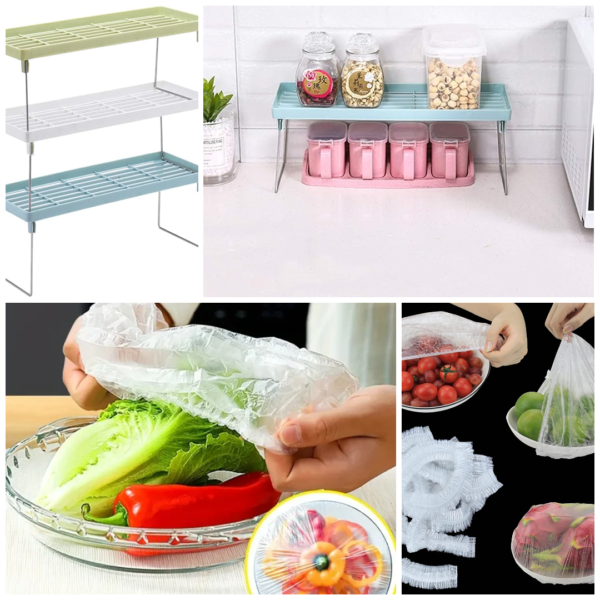 (deal) Buy 2 stack- up shelf and get 1 disposible food bag for free (100 pieces) (random color) - Image 5