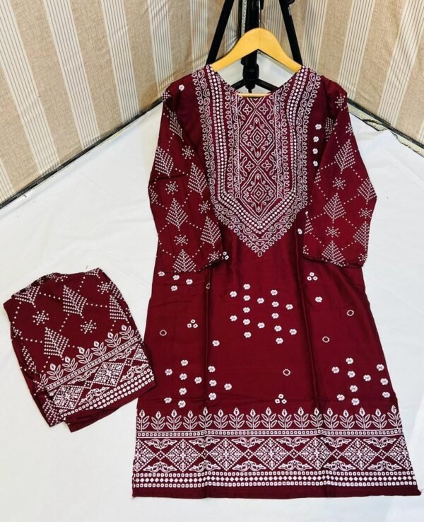 chunri print 2pc stitched suit Printed Dress shirt and trouser - Image 32