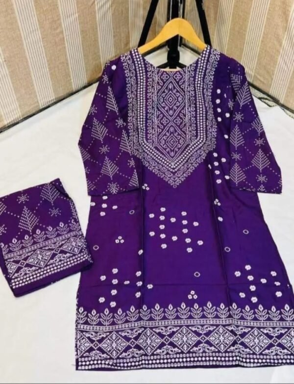 chunri print 2pc stitched suit Printed Dress shirt and trouser - Image 28