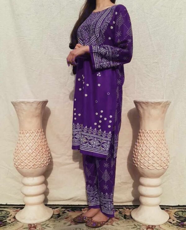 chunri print 2pc stitched suit Printed Dress shirt and trouser - Image 25