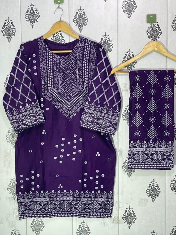 chunri print 2pc stitched suit Printed Dress shirt and trouser - Image 22