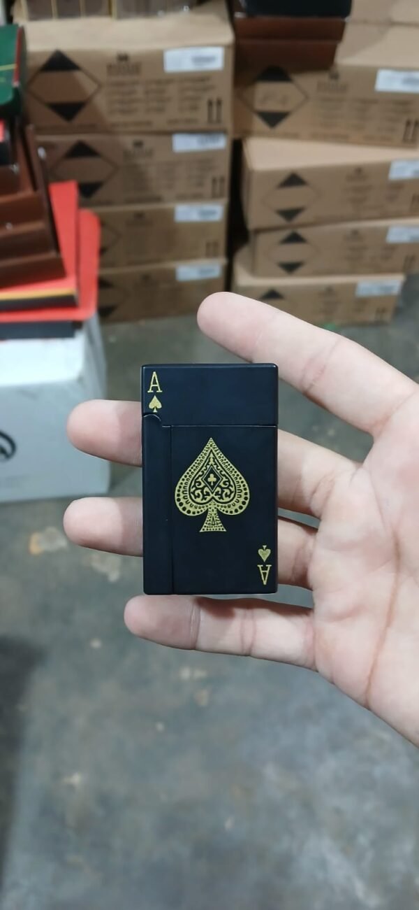 Jet Torch Playing Card Lighter, Green Flame Ace Card Lighter Windproof Refillable Lighter Playing Cards Cool Design (Metal Body) random color - Image 2