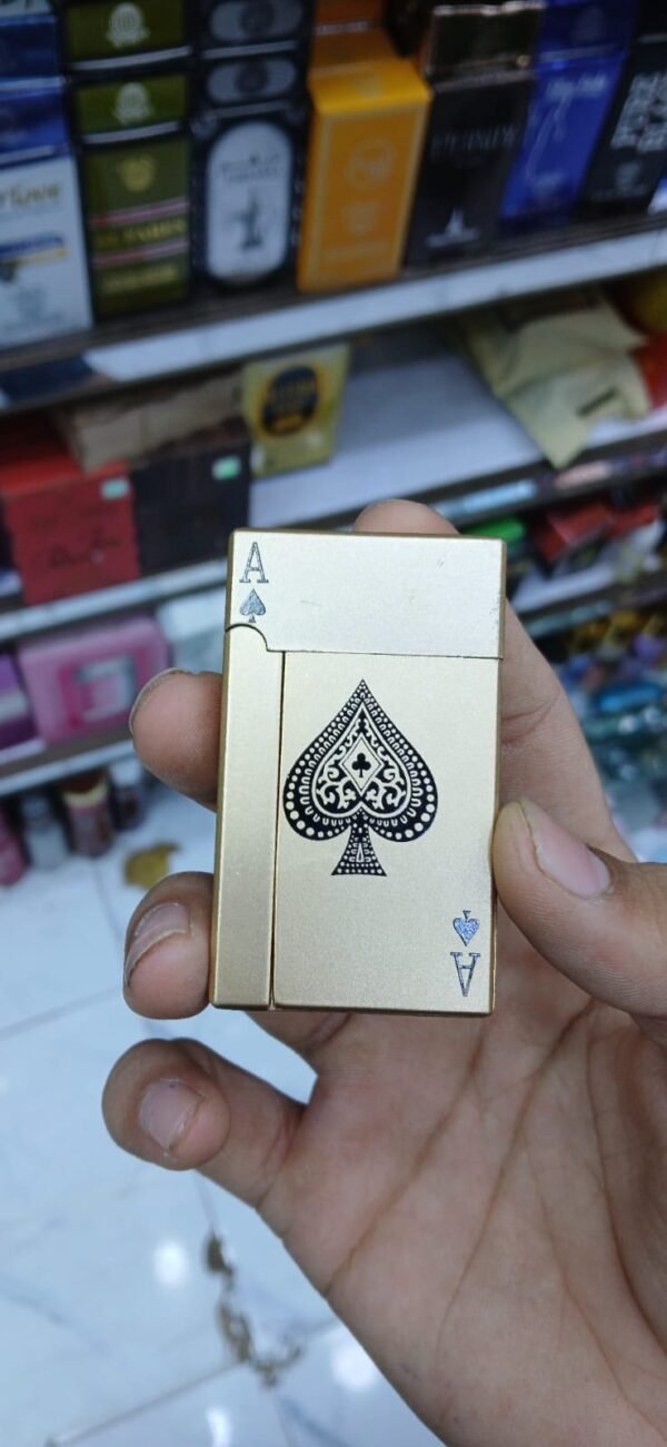 Jet Torch Playing Card Lighter, Green Flame Ace Card Lighter Windproof Refillable Lighter Playing Cards Cool Design (Metal Body) random color - Image 4